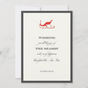 Placa de Cartões de natal Red Sleigh corporativa E