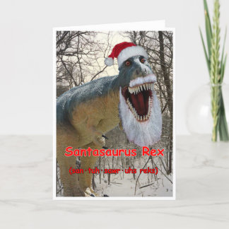 Placa de Cartões de natal Santasaurus Rex