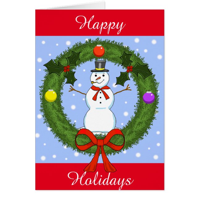 Placa de Cartões de natal Snowman (Personalizável) (Frente)