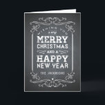 Placa de Cartões de natal Vintage Chalkboard<br><div class="desc">Celebre a temporada com este cartão de feriado moderno e na moda de Berry Berry Sweet.</div>