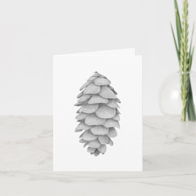 Placa de cartões de natal White Spruce Cone (Frente)