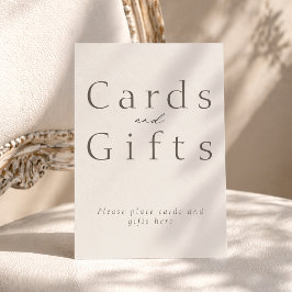 Placa de cartões e presentes elegantes, casamento