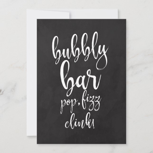Placa de casamento Bubbly Mary Bar acessível em qu (Frente)