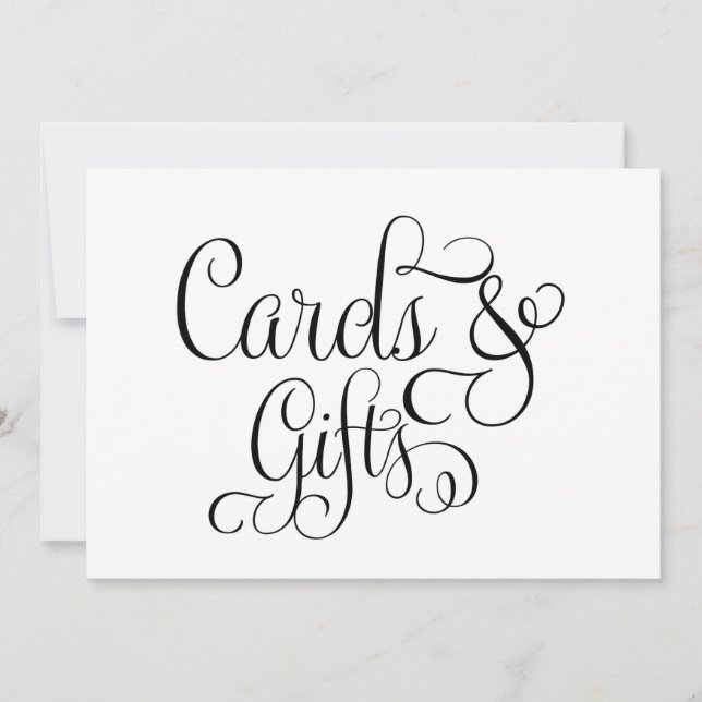 Placa de Casamento de Cartões e Presentes (Frente)