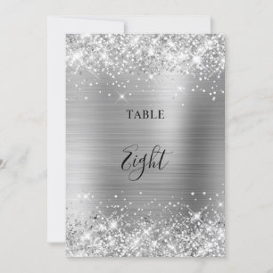 Placa de Casamento de Folha Silver Glittery Foil N