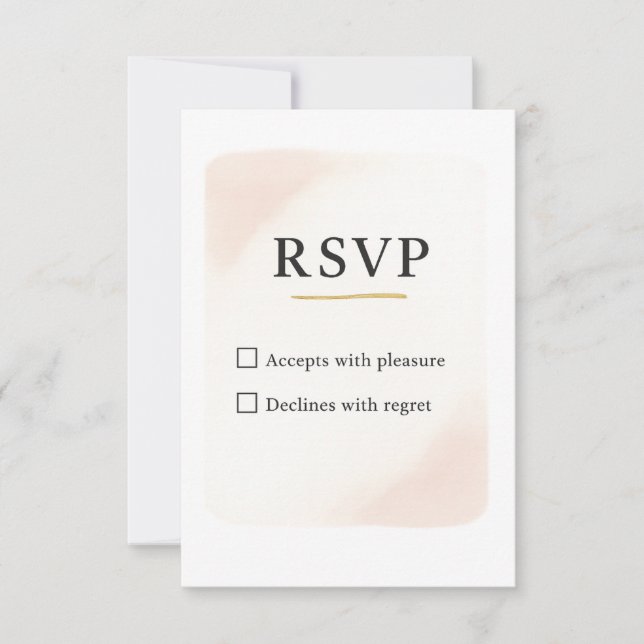 Placa de Casamento de RSVP Elegante mínima - 3,5x5 (Frente)