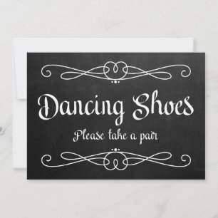 Placa de casamento em quadro-negro "Sapatos de dan