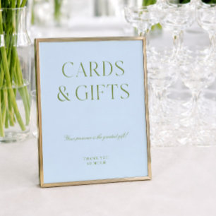 Placa de casamento em verde e azul Sage & Presente