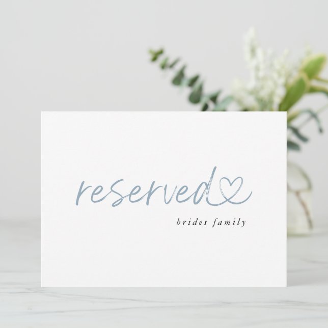 Placa de Casamento Reservado Minimalista Moderna (Em pé/Frente)