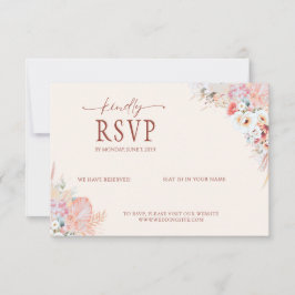 Placa de Casamento RSVP de Código QR de Blush míni