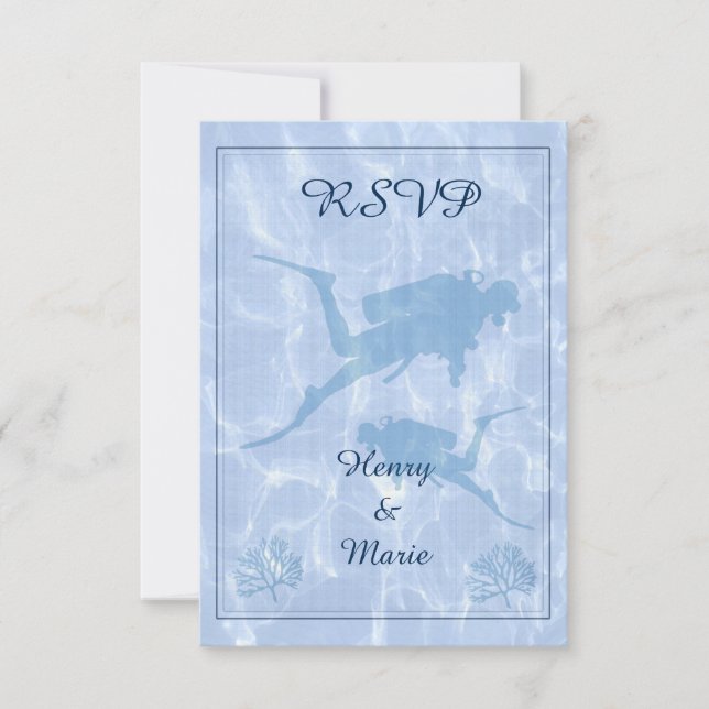 Placa de Casamento RSVP de Diver (Frente)