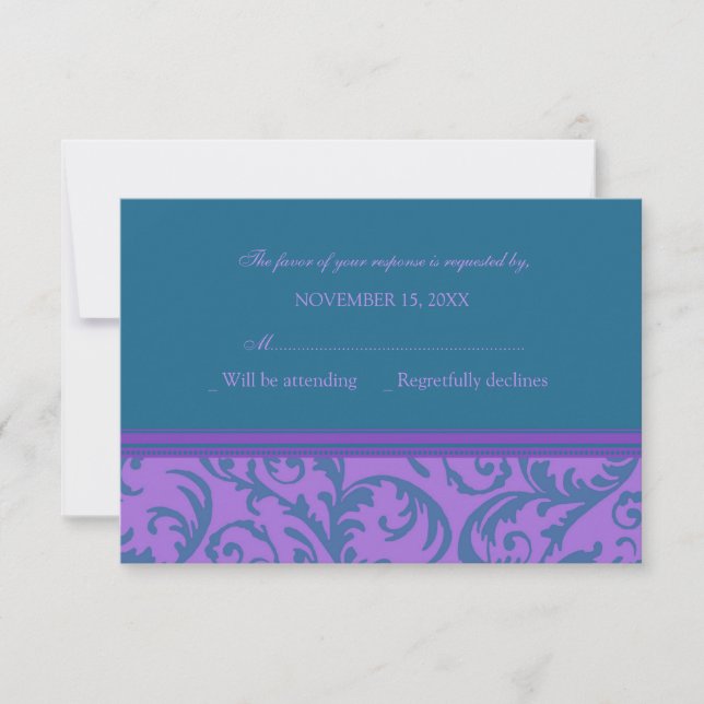 Placa de Casamento RSVP de Roteiro e Teal (Frente)