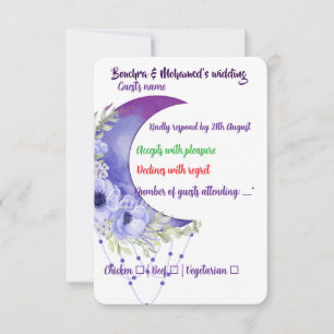 Placa de Casamento RSVP Floral Roxal Elegante - Lu