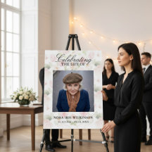 Placa de Celebração da Vida Floral em Aquarela