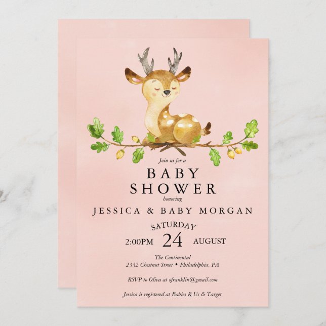 Placa de Chá de fraldas de Convite para Chás de fr (Frente/Verso)