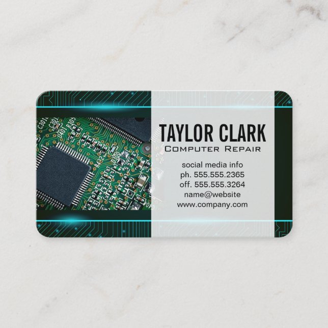 Placa de Circuito | Cartão de Visita Microchip (Frente)