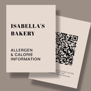 Placa de código QR para informações sobre alergia