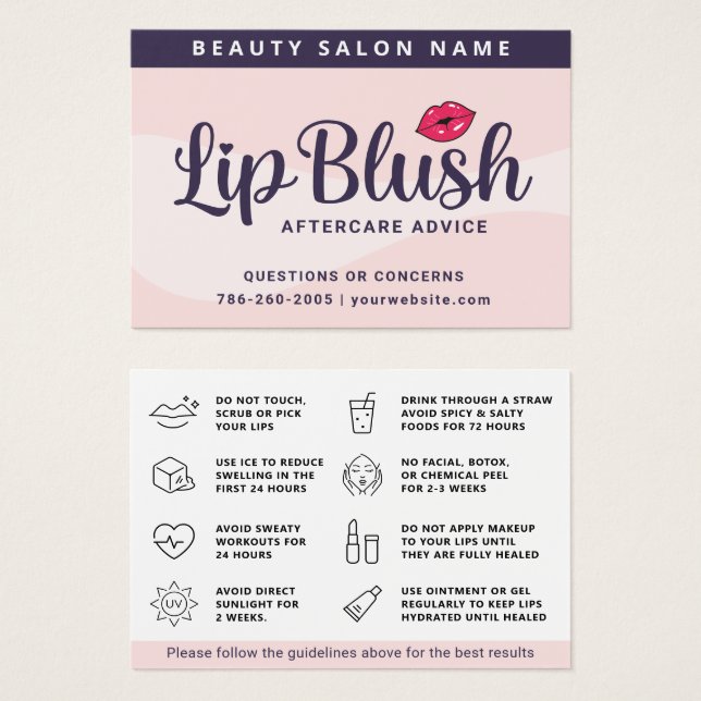 Placa de Conselhos de Pós-assistência pós-tratamen (Frente & Verso)