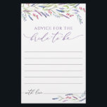 Placa de Conselhos sobre Chás de panela de Lavanda<br><div class="desc">Cartão de Aviso para Chá de panela Floral Elegante. Itens correspondentes disponíveis. Consulte a coleção de cheios aqui: https://www.zazzle.com/collections/trendy_elegant_flower_lavender_collection-119835281918261692</div>