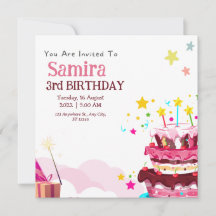 Placa de Convite de aniversário colorida