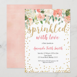 Placa de Convite de Bebê Sprinkle Floral