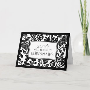 Placa de Convite de Bridesmaid da Prima Floral Neg