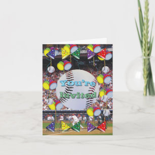 Placa de Convite de festas de beisebol