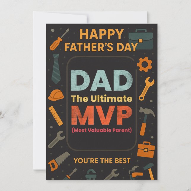 Placa de Convite MVP para Pai de Dia de os pais Fe (Frente)