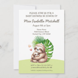 Placa de Convite para Chás de fraldas de Lama da M