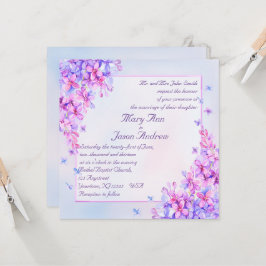 Placa de Convite para Flor Lilática Purple Waterco