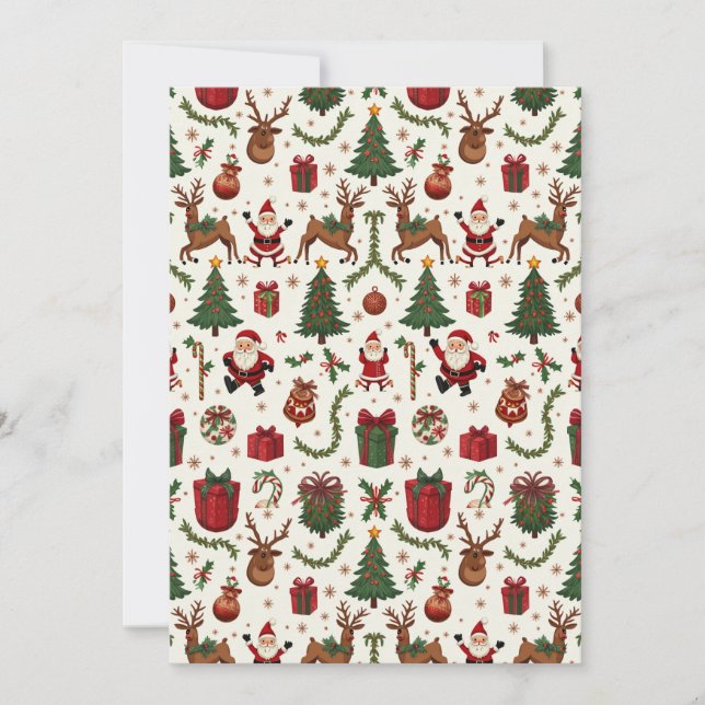 Placa de Convite Simples para natais vintages (Frente)