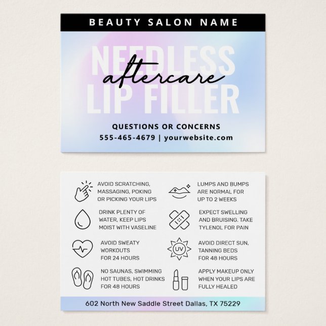 Placa de cuidado de preenchimento de Lábios Hologr (Frente & Verso)