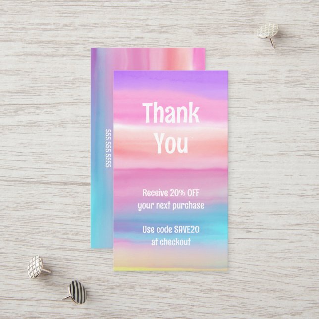 Placa de Desconto de Aquarela (Frente/Verso In Situ)