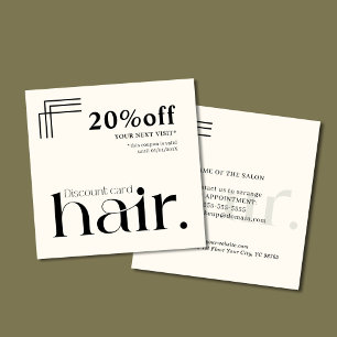 Placa de Desconto de Bela Branca Negra Moderna Ele