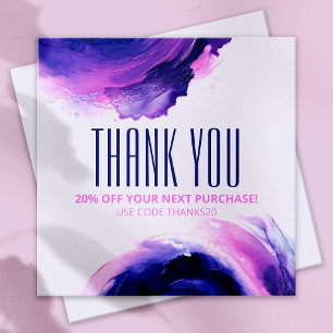 Placa de Desconto Roxo Elegante de Abstrato Glam T