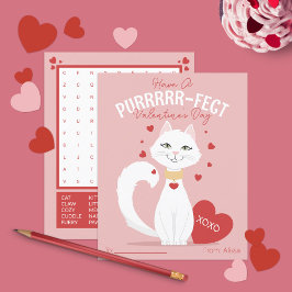 Placa de Dia de os namorados Purfect Cat Kids