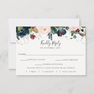 Placa de Escolha de RSVP de Casamento de Blush de