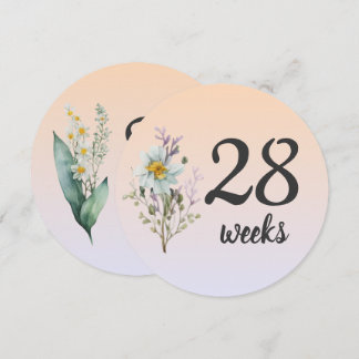 Placa de Etapa de Gravidez Pastel Floral 28-29 Sem