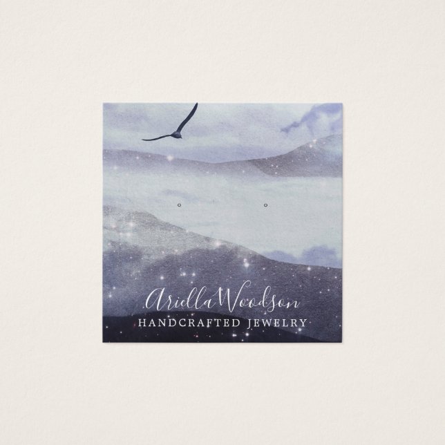 Placa de Exibição abstrato Blue Shapes Jewelry Des (Frente)