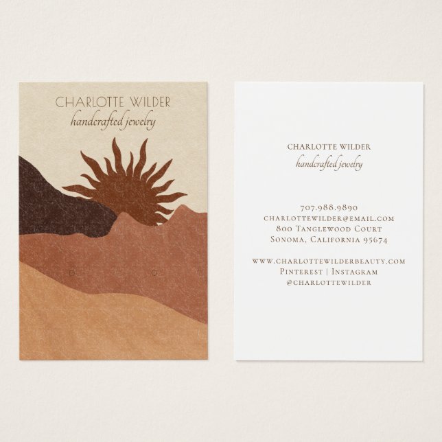 Placa de exibição Boho Terracotta Sand Abstrato Ea (Frente & Verso)