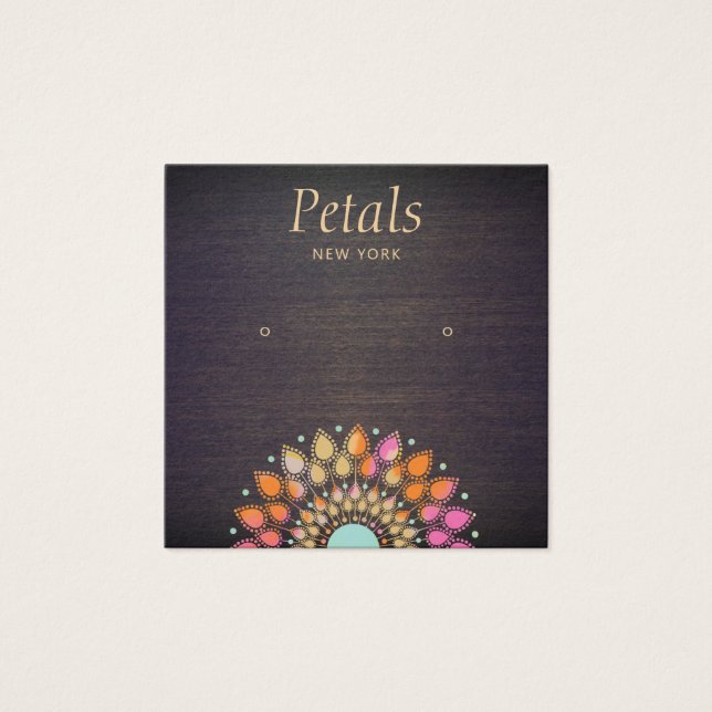 Placa de exibição Boho Wood Stud Earring (Frente)