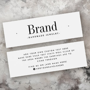 Placa de exibição branca de brinco mínimo stud