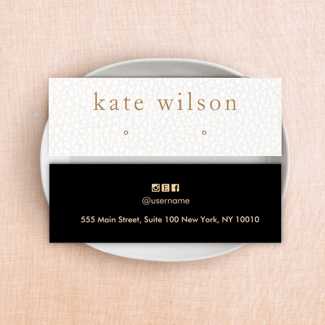 Placa de exibição branca de couro preto estampado  (Criador carregado)