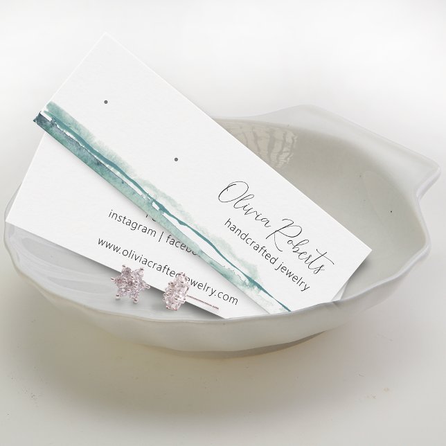 Placa de Exibição de Arranque Estrelado por Aquare (Modern Script Watercolor Earring Display Card)