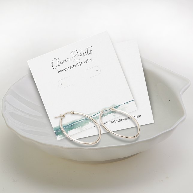Placa de Exibição de Arranques de Script Moderno (Modern Script Hoop Earrings Display Card)