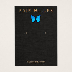 Placa de Exibição de Borboleta Azul Boho