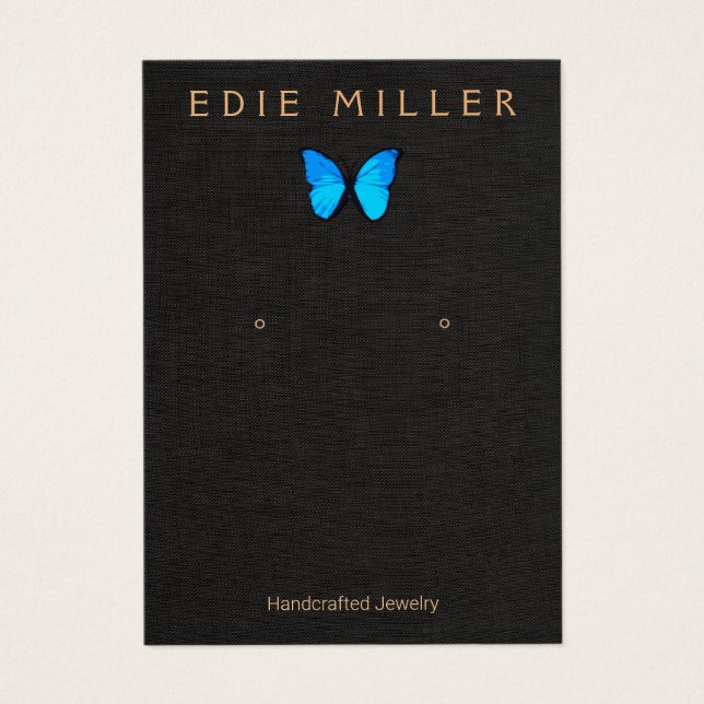 Placa de Exibição de Borboleta Azul Boho (Frente)