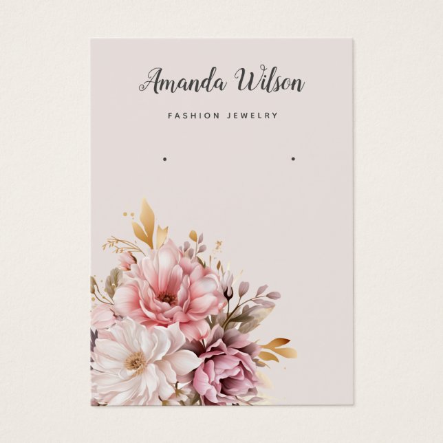 Placa de exibição de brinco de aquarela elegante (Frente)