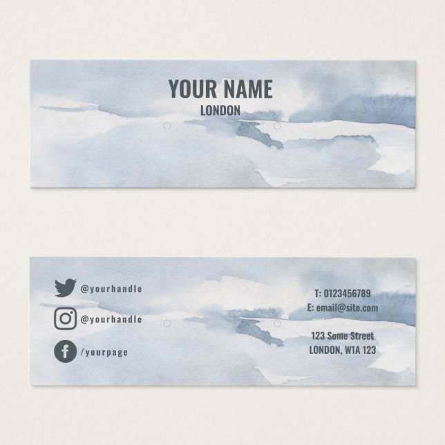 Placa de exibição de brinco de aquarela simples (Frente & Verso)