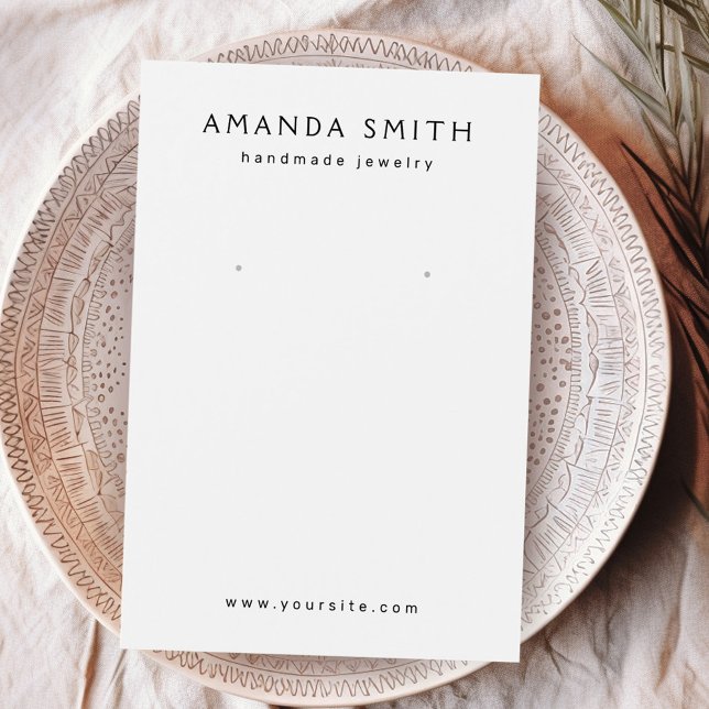 Placa de exibição de brinco de logotipo personaliz (Elegant white custom logo earring display card)